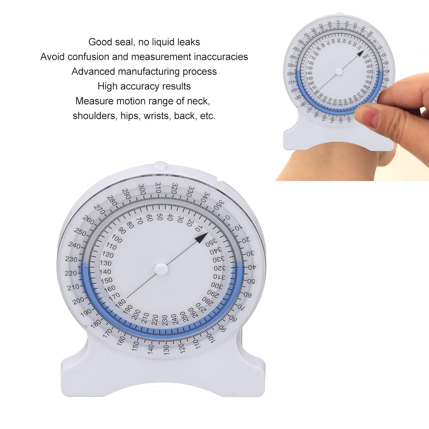 Inclinometer Gauge, Bubble Inclinometer Physical Inclinometer for Physical Non Leak Bubble Accurate Measurements for Students Professionals (Blue)