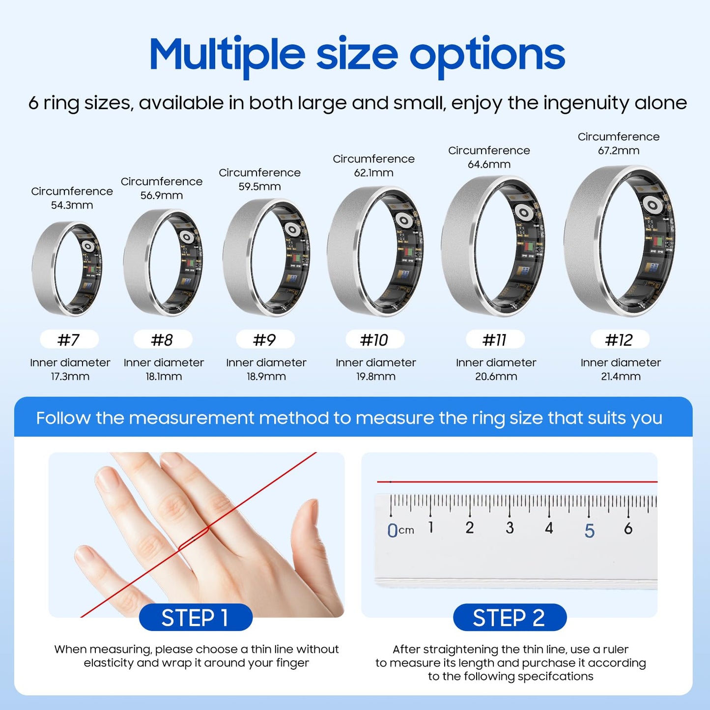 prxxhri Smart Health Ring, Featuring Stress and Sleep Monitoring Functions, Compatible with iOS and Android,Waterproof Fitness Tracker for Women & Men, No Subscription Fee. (Rose Gold, 8)