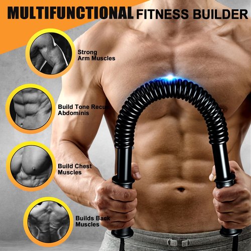 CALCHELE Power Twister Bar - Upper Body Exercise for Chest arm Workout Equipment, Strengthening Your Chest Workout, Shoulders,Biceps, Arms, Forearm Strengthener 20-88 LBS