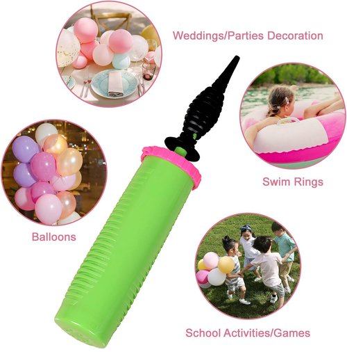Hdeoops Balloon Pump Hand Held 2-Way Dual Action Air Pump for Balloons, Yoga Balls, Swimming Rings