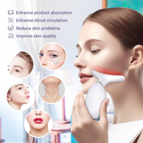 KYOTTANI Neck Face Massager, Face Sculpting Tool, 3 Modes and Vibration for Facial Massager for Double - Chin Wrinkle,Daily Home Use