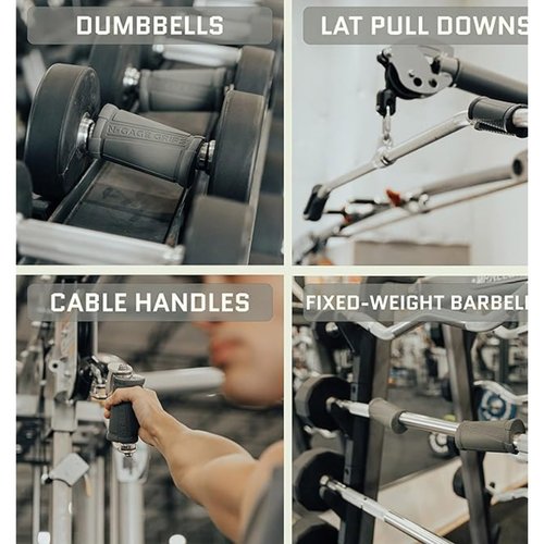 Angled Barbell Grip - Ergonomic Rotating Handles for Weightlifting, Reduce Joint Stress & Improve Wrist Alignment, Universal Fit for Home Gym Barbells, Powerlifting Accessories