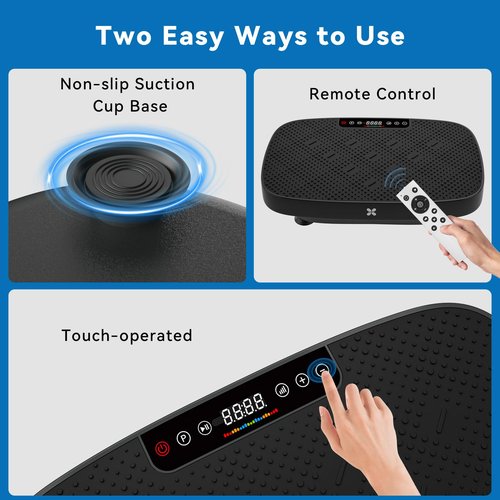 CITXMOTI Vibration Plate Exercise Machine, Ultra-Quiet Vibration Plate for Lymphatic Drainage & Body Toning, Whole Body Vibration Platform with Auto Mode, Resistance Band, Home Gyms Equipment (Black)