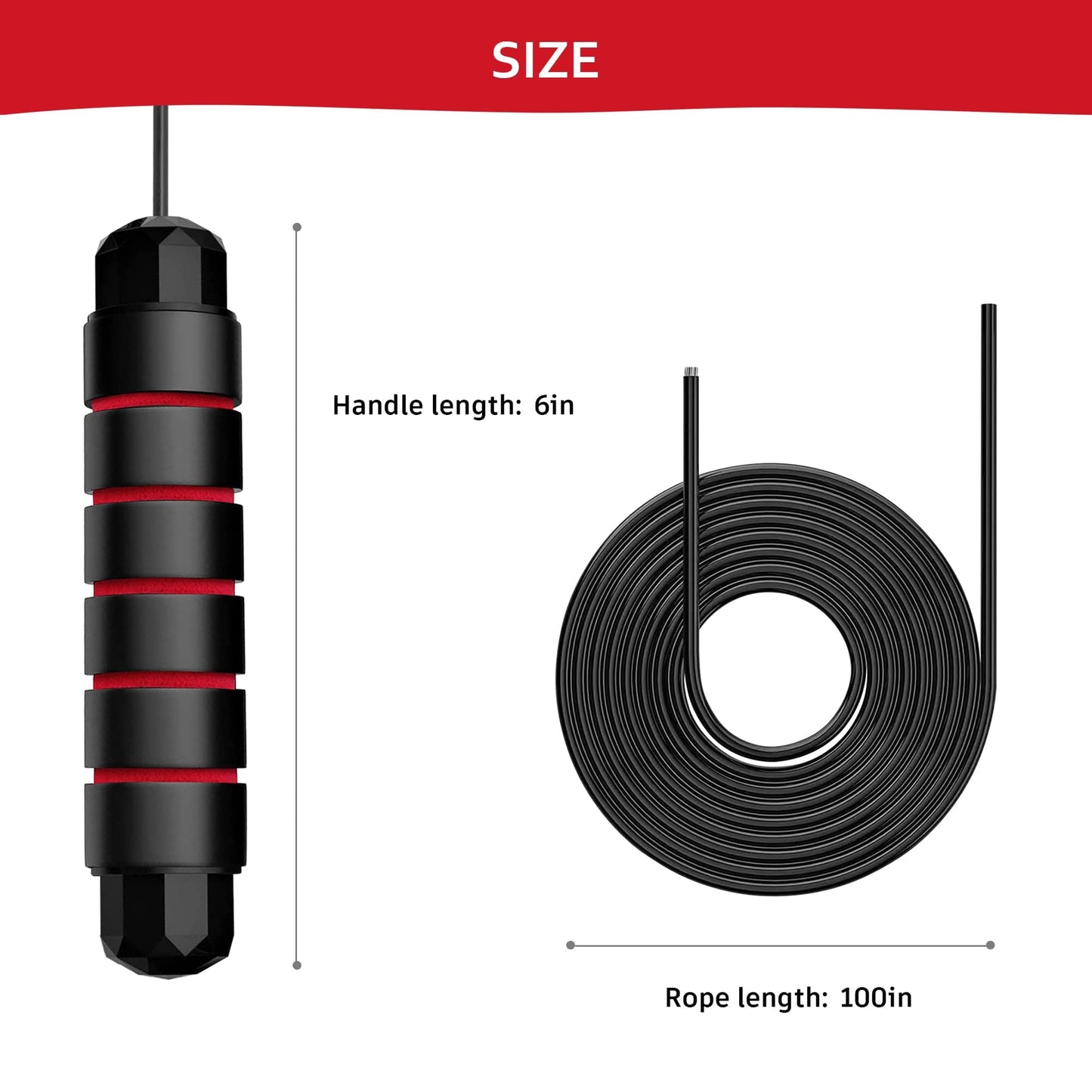 Jump Rope for Fitness, Adjustable Speed Jump Rope with Ball Bearings, Tangle-Free Skipping Rope for Women Men Kids, Durable Steel Cable with Soft Foam Handles for Cardio Workout, Weight Loss & Home Gym Exercise