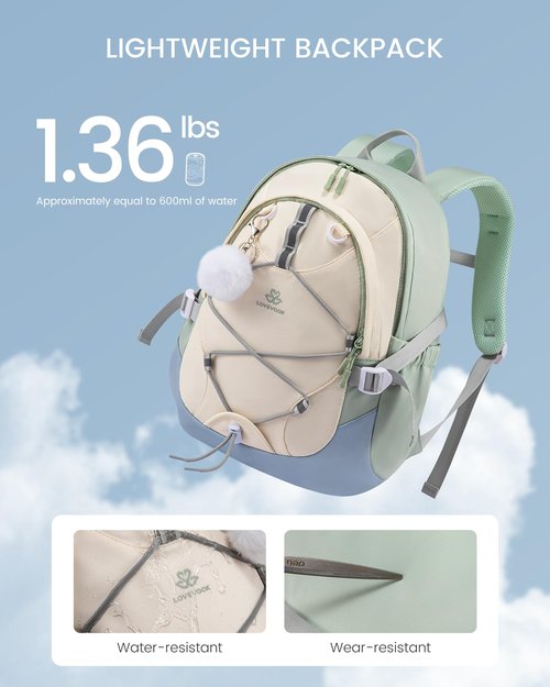 LOVEVOOK School Backpack for Teen Girls, Waterproof Student Backpack Purse, Cute Kid Bookbag with Chest Strap, Back to School Backpacks Fit 15.6 Inch Laptop, College Travel Back Pack Casual Daypack