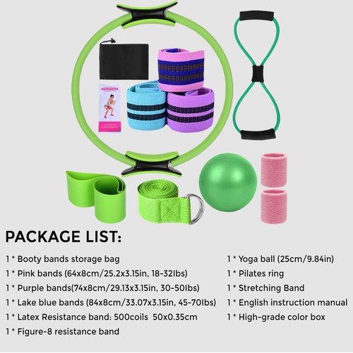 Pilates Essentials Kit for Women, 12Pcs Pilates Essentials Kit for Womenfor Home Use and Gym Workout, Suitable for Advanced and Beginners Users (Purple)