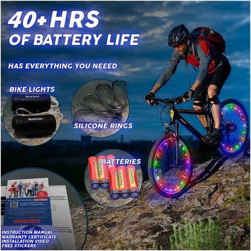 Activ Life Bike Wheel Lights (2 Tire, Multicolor) Top Easter Basket Stuffers for Kids Girls Boys Teen Gifts; Best Spring Break Essentials & Beach Vacation Must Haves; Cool Family Fun Bday Presents