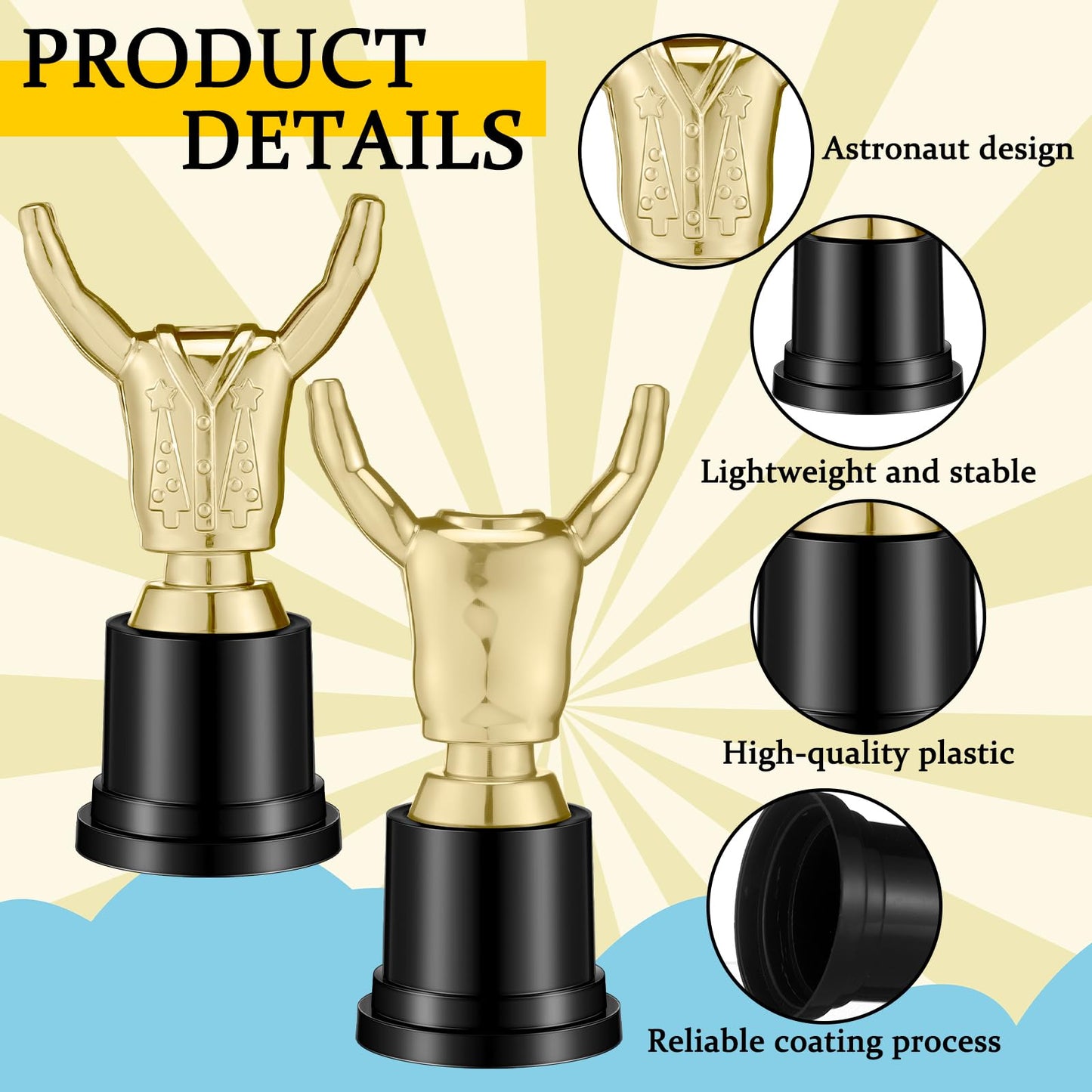Tondiamo Small Trophy Celebrate The Top Award 6 Inch Tall Plastic MVP Funny Game Small Trophy and Awards for Employees Boss Custom Competition Gifts (Ugly Sweater)