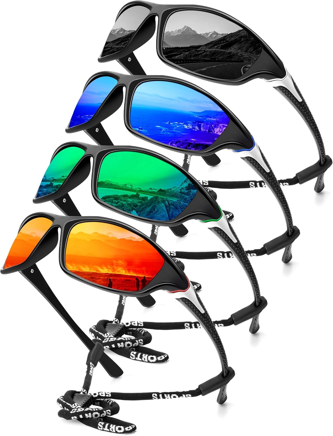 KALIYADI Polarized Sunglasses-Men Sports Sunglassses: Mens Sunglasses with UV Protection for Fishing Driving Cycling Running