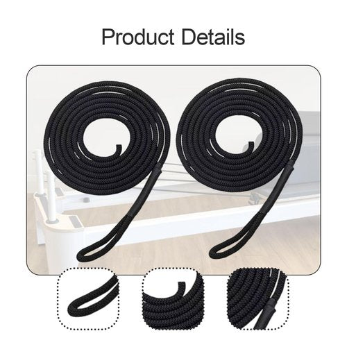 Vaveren 2 Pieces Pilates Reformer Pull Ropes Bands Easy to Install Hardware Fitting Belts Straps for Home Studio Use Pilates Core Bed