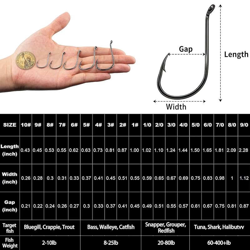 Octopus Fishing Hooks for Saltwater & Freshwater - 50/100/120/210Pcs, Black 7/0 50pcs | FishTrip