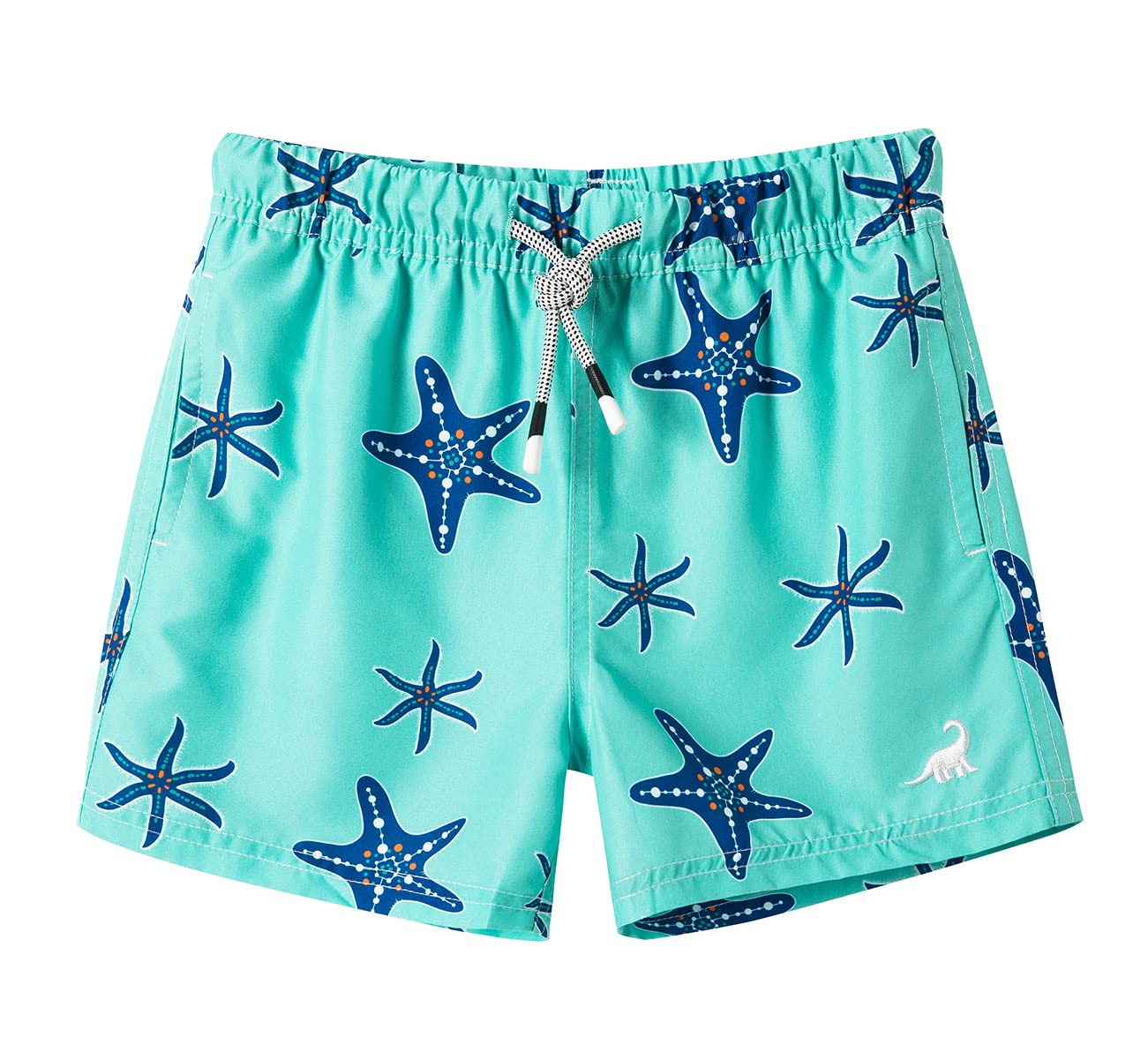 SURF CUZ Little Boys Swim Trunks UPF 50+ Toddler Beach Shorts Swimsuit Kids Quick Dry Swimwear(Starfish, 7)