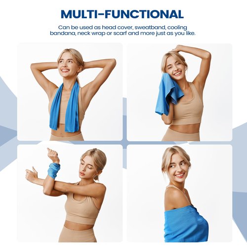 Clothirily Cooling Towels (40"x12"), Breathable Cooling Towels for Neck and Face, Men & Women Workout Towel for Hot Weather, Sweat Towel for Gym Yoga, Camping, Fitness, Running, Traveling, 6 Pack