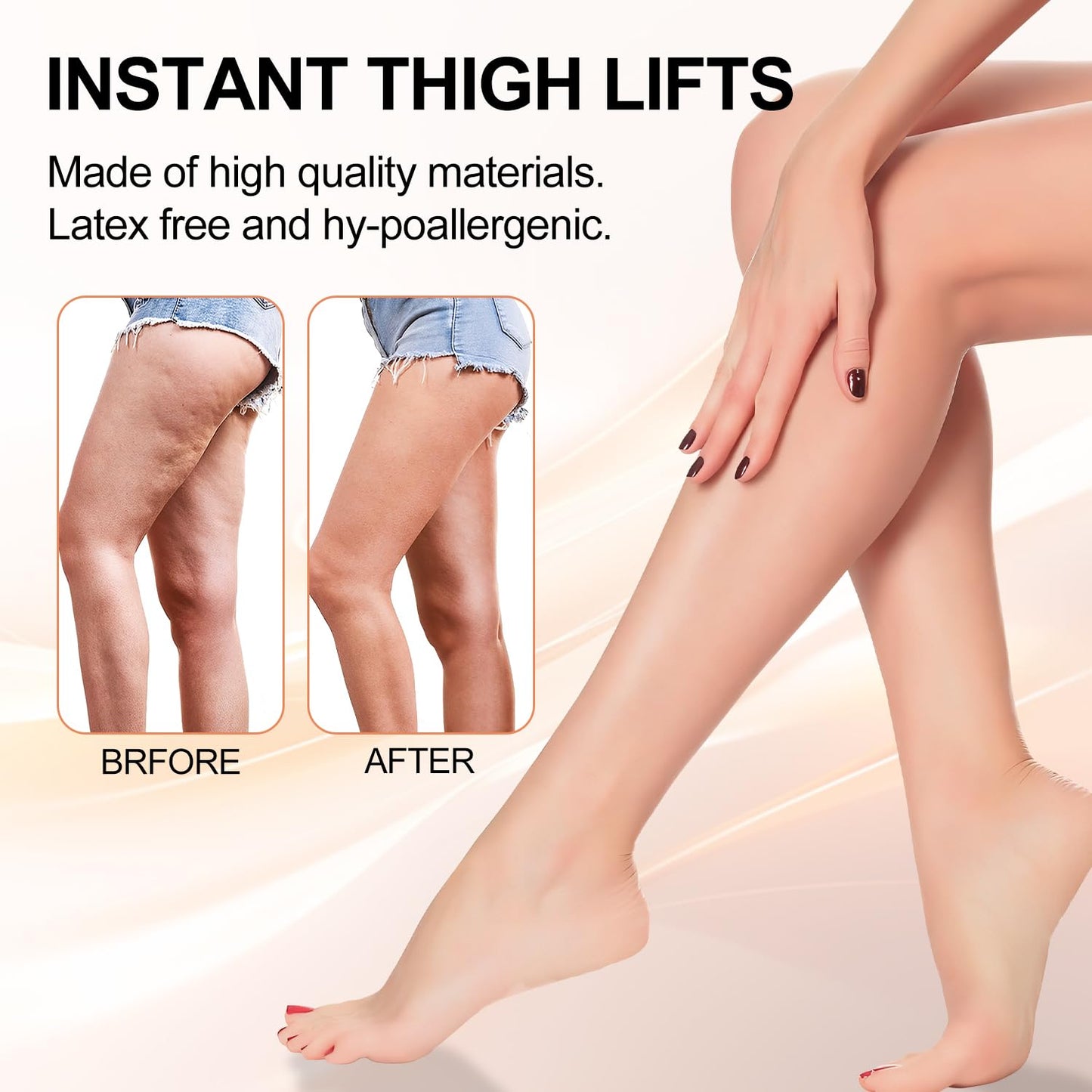 10PCS Hey Nip Thigh Lift Tape,Lift and Glow Patches Legs,Instant Lift Invisible Patches,Transparent Anti-Chafing Skin Lifting & Firming,Invisible Waterproof Adhesive Body Tape,for Inner Thighs