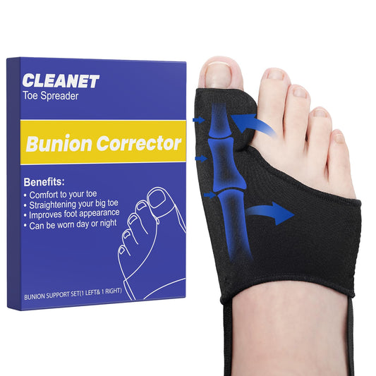 2 Pcs Bunion Corrector for Women & Men Big Toe Straightener-Bunions Correction Splint-Bunion Pads for Bunion Relief-Hallux Valgus Pain Relief,Comfortable Breathable for Day/Night Support (Black)