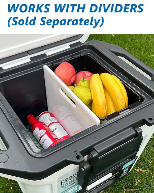 Cooler Basket for Ninja FrostVault 30qt Hard Cooler & Wheeled Cooler - Heavy-Duty Organizer Rack for Efficient Storage, Dry-Goods Basket for Perfect for Camping Trips or Outdoor Parties, Black