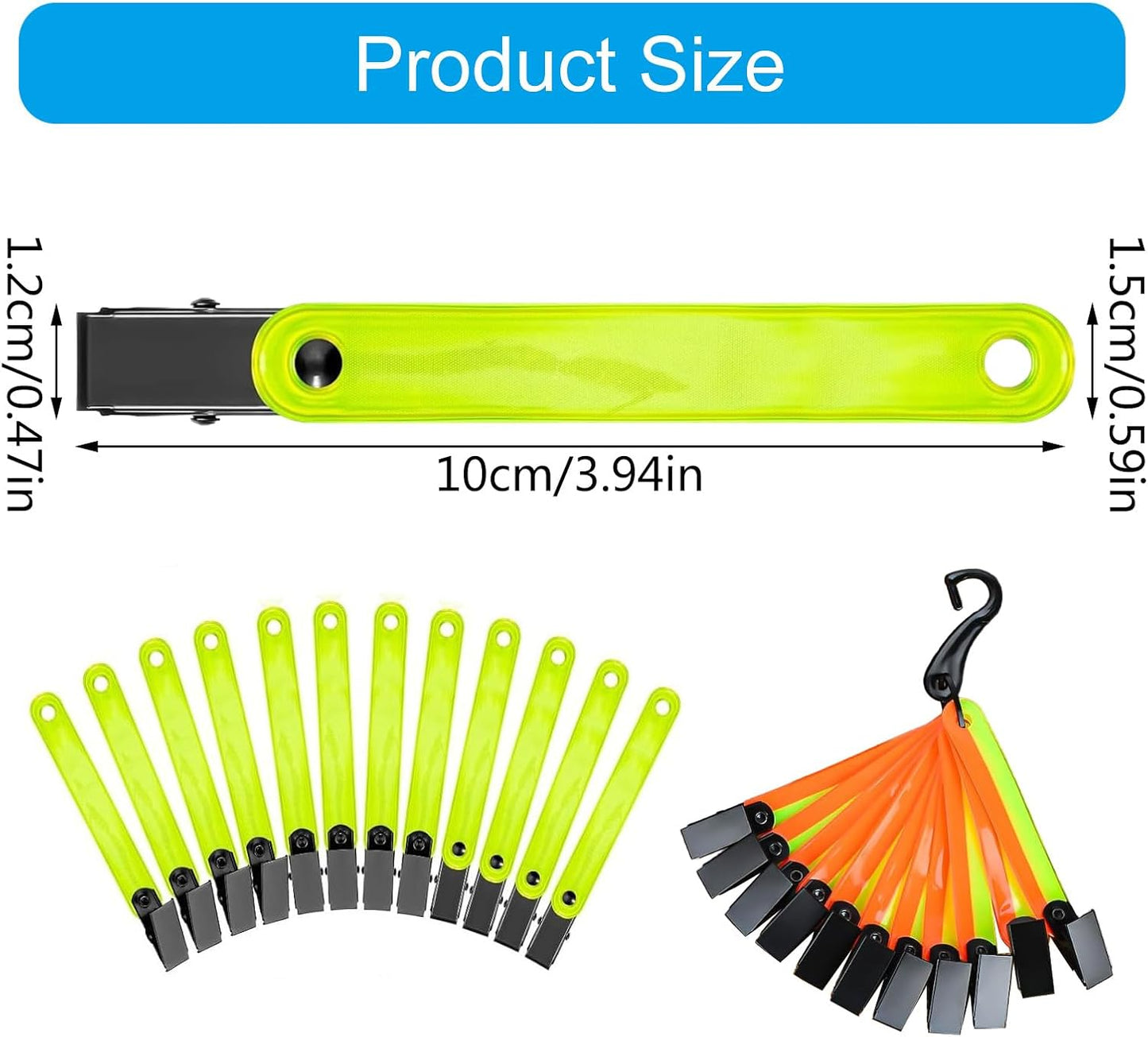 12Pcs Reflective Trail Marking Ribbon Trail Tape Tree Marker with Clip Reflector High Visibility Trail Markers
