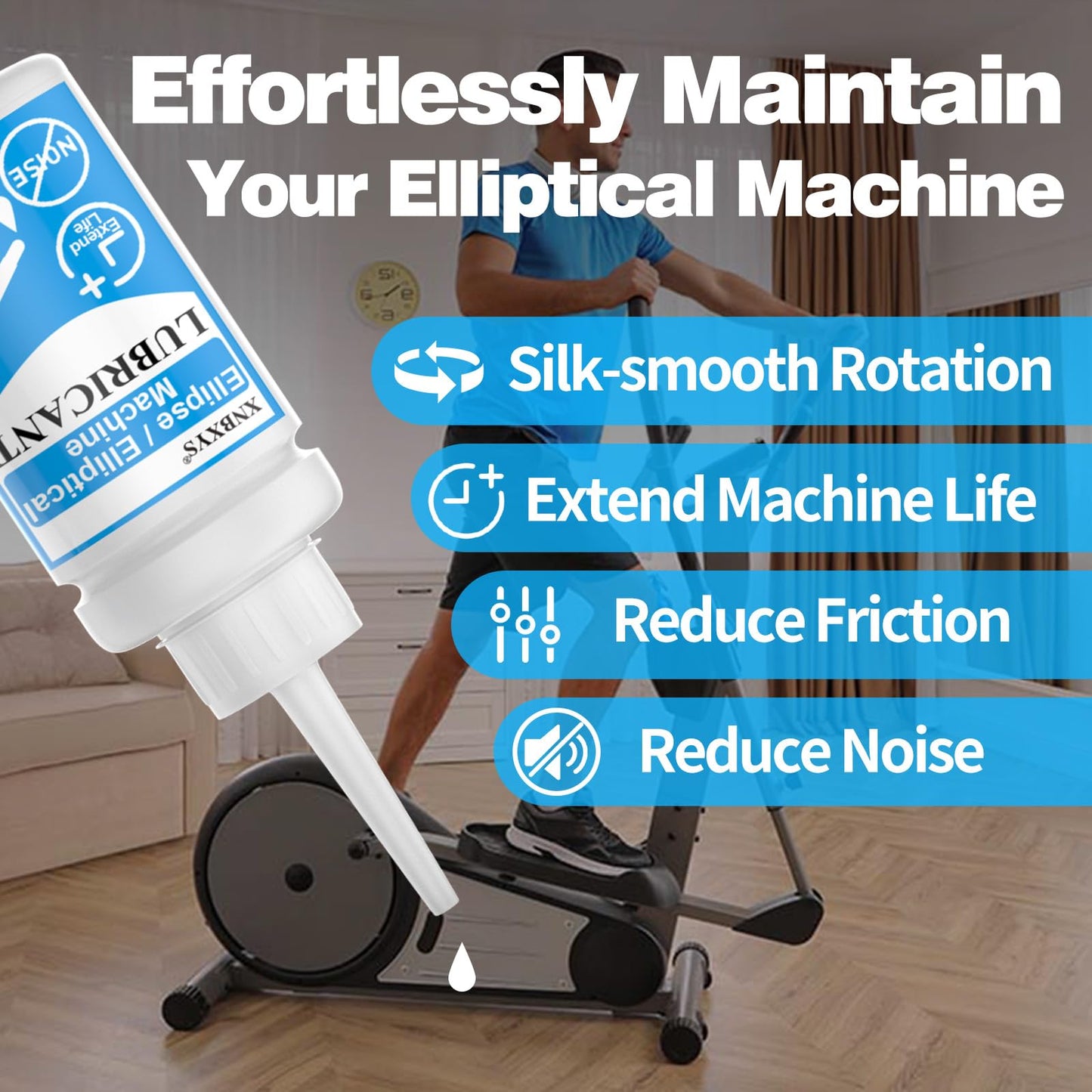 2 Pcs Elliptical Exercise Machine Lubricant, Lube Apply to Under Desk Ellipse Leg Exerciser for Home, Electric Seated Foot Pedal Exerciser, Reduce Nosie & Keep Machine Running Smoothly