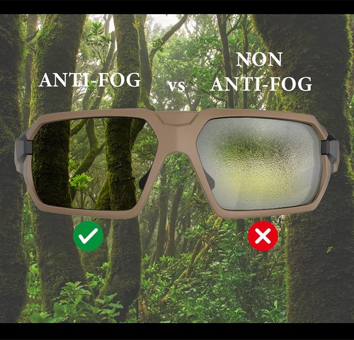 HTS HUNTERSKY Q37 anti fog polarized Tactical hunting Shooting sunglasses Military Grade Ballistic Impact Protection eye pro, Golf Motorcycle riding running driving Range outdoors