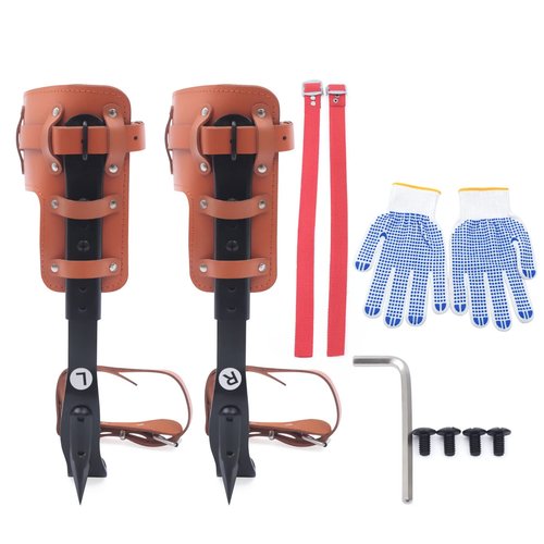 SOKDNHF Tree Climbing Spikes Set, Tree Climbing Gear Pole Climbing Spurs Tool, Climbing Spurs Gaffs for Cut Down Wood, Pick Fruit, Repair Branches