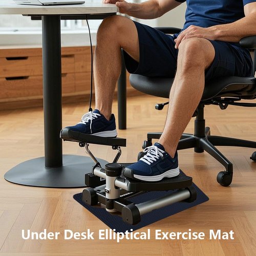 Legnowit Double-Sided Non Slip Mat for Stepper Exercise Machine & Under Desk Mini Elliptical Exercise Equipment, Small Workout Floor Protection Mat for Seated Pedal Exerciser, Indoor Cycling Bike