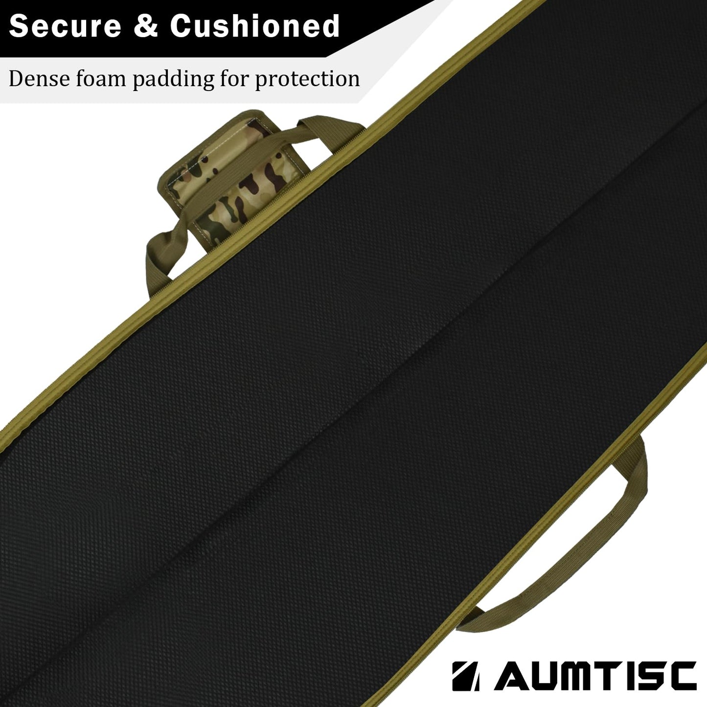AUMTISC Soft Rifle Gun Case Bag, Padded Shotgun Carrying Case Bag for Rifles Hunting Shooting with Zippered Pocket (Camo, 54"-Fits Item Up To 51")