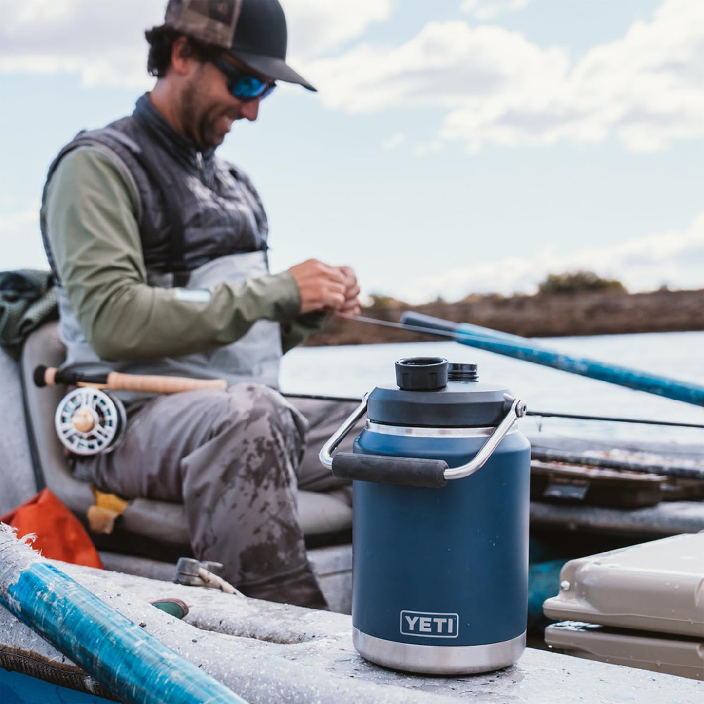 YETI Rambler Half Gallon Jug 2.0, Vacuum Insulated, Leakproof, Stainless Steel with MagCap, Navy