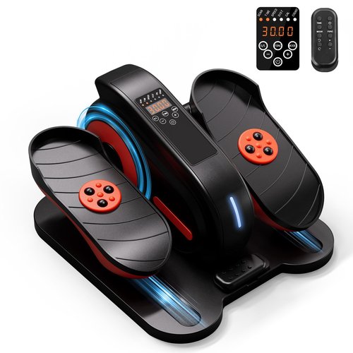 GORISE Under Desk Elliptical Machine, Portable Ellipse Leg Exerciser as Seen on Tv for Seniors, Fully Assembled Seated Pedal Exerciser with Remote, Manual & Auto Mode for Home Office (Orange)