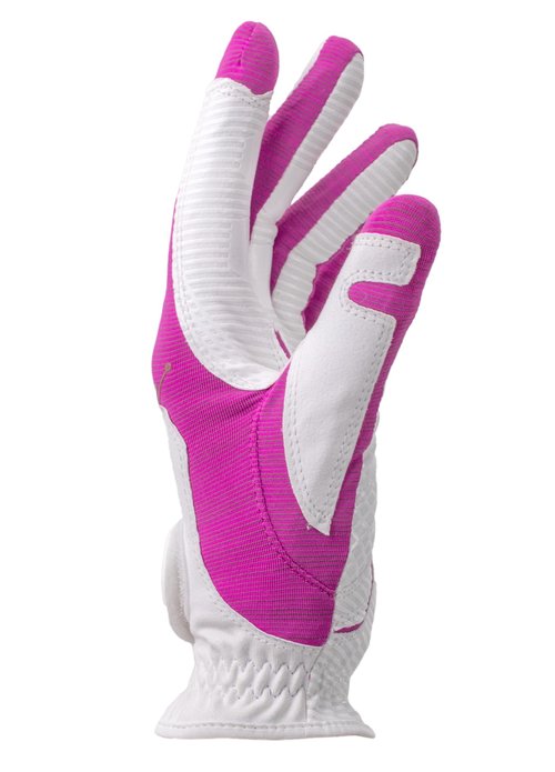 Copper Tech Plus Women’s Golf Glove – White/Fuchsia – Copper Infused Compression for Arthritis Relief, Non-Slip Silicone Grip – USGA Approved, 1 Pack, One Size Fits Most