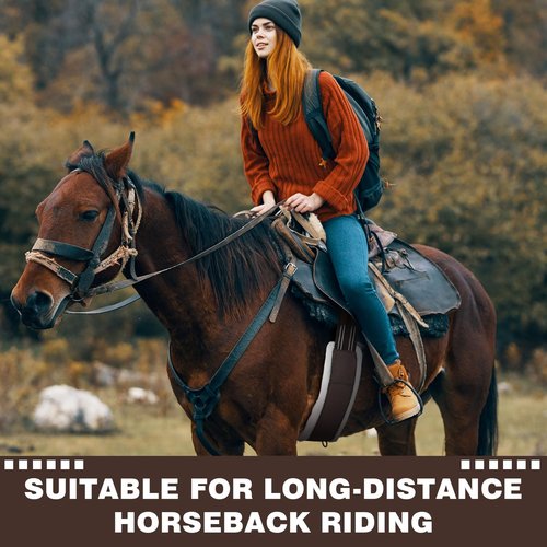 Yeyeplum Brown English Girth for Horses Sizes 44-52 Inch Fleece Padded Dressage Horse Girth for English Saddle, Double Elastic and Stainless Steel Buckles, Horse Competitions Riding(46 Inch)