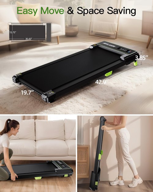 AKLUER Walking Pad with Incline, Under Desk Treadmill for Home, 2.5HP Portable Treadmills with Remote Control, 4 in 1 Incline Treadmill with LED Display