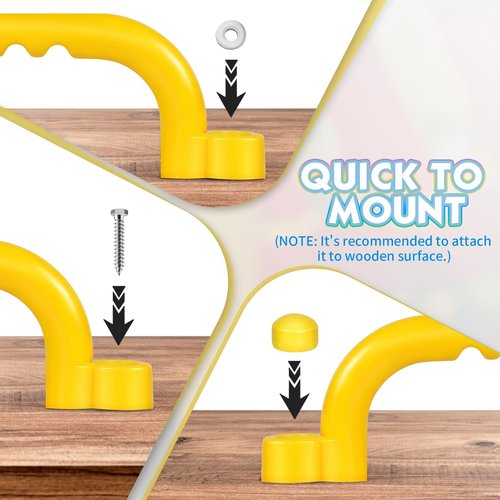 TOPNEW 8Pcs Kids Playground Safety Handles -Swing Set & Climbing Frame Hand Grips, Multi-Color Plastic Grab Bars for Outdoor Playhouse, Jungle Gym, Climbing Frame (Colour Mixing)