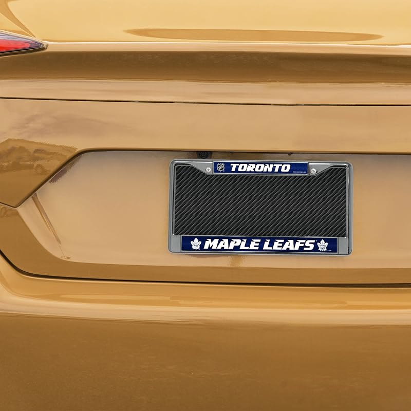 Toronto Maple Leafs Bling Chrome License Plate Frame with Glitter Accent