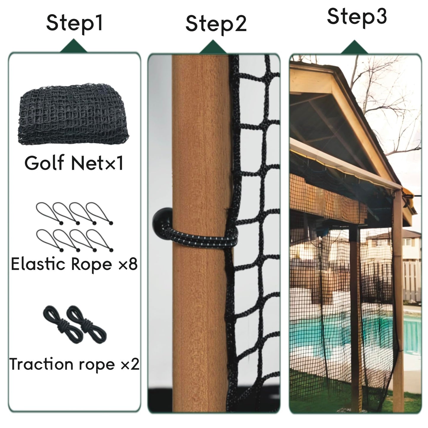 Golf Practice Net,Heavy Duty Nylon Golf Hitting Net,Golf Net Outdoor Indoor with Wire Hanging Kit,Golf Nets for Backyard Driving，Golf,Baseball, Hockey, Soccer（10/15/20/25/30ft