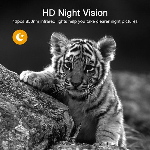 4K Trail Camera, 850nm Night Vision Game Camera with 0.3s Fast Trigger Time, IP56 Waterproof for Wildlife Monitoring, 120° PIR Motion Activated, 2-inch Screen Hunting Cam (2 Pack)