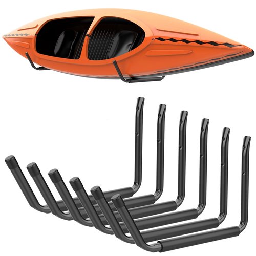 TORACK Kayak Storage Rack, Kayak Wall Mount for Garage Indoor/Outdoor Lightweight Kayaks Holders for Surfboards, Skis, Snowboards, Paddle Boards(Pack of 6)