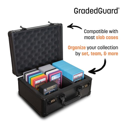 GradedGuard Graded Card Guard Case for Standard PSA Slab Case | Multiple Colors | Soft Touch Matte Finish | Stackable | Made to Fit PSA | Solid TPU and PC Design. (Black)