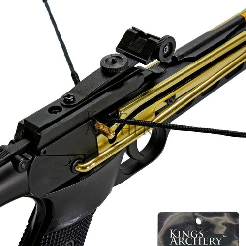 KingsArchery Crossbow Self-Cocking 80 LBS Adjustable Sights, 3 Aluminium Arrow Bolts Bonus 24-Pack Colored PVC Arrow Bolts