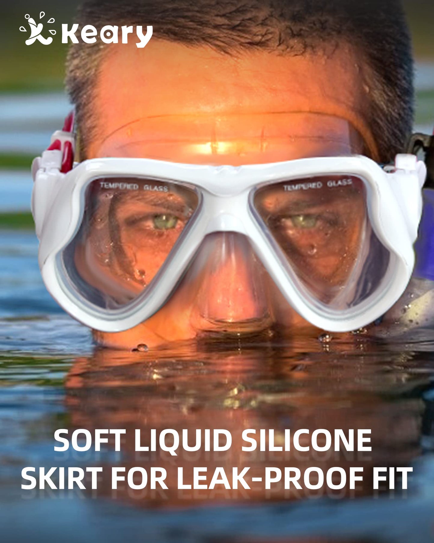 Keary Goggles Swimming Adult Mask Swim Goggles for Men Women Teens Adult Youth 180° Wide View Soft Silicone Skirt Clear No Leak Anti-Fog Swim Goggles with Nose Cover Pool Underwater Water Mask Glasses