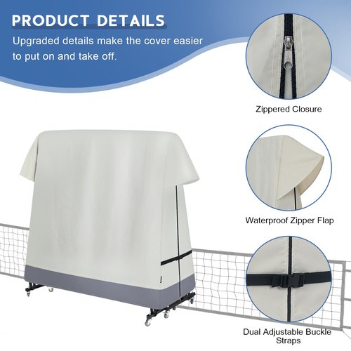 STEECA Ping Pong Table Cover Outdoor Waterproof, Dual Function Table Tennis Cover Fits Both Folding Tables and Flat Tables Indoor & Outside 68"L x 6"/30"W x 62"H