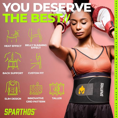 Sparthos Waist Trimmer Belt - Sweet Burning Sauna Effect - Plus Size Neoprene Waist Trainer Band for Workout, Sweat and Lose Stomach Fat - Belly Tummy Wasit Weight Loss for Men and Women 3x (XXL)