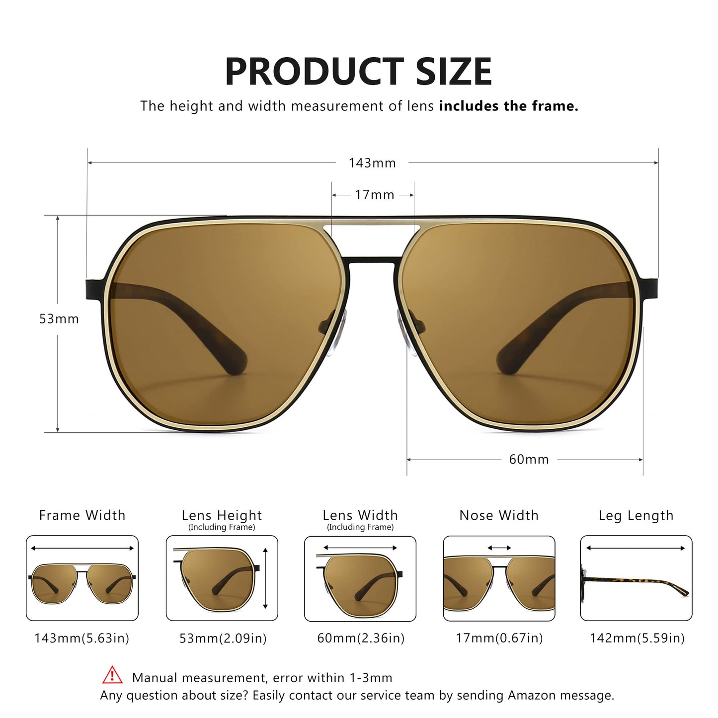 SUNGAIT Polygon Aviator Sunglasses for Men Polarized Trendy Square Sun Glasses Retro Pilot Shades UV Protection