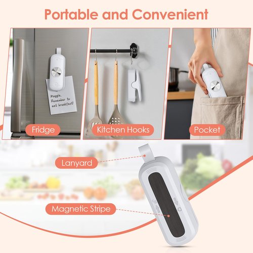 OEOP Bag Sealer, 2 in 1 Mini Bag Sealer Heat Seal and Cutter, Portable Chip Bag Sealer Heat Sealer Bag Resealer for Snacks Candies Plastic Bag Food Storage (Batteries Included)