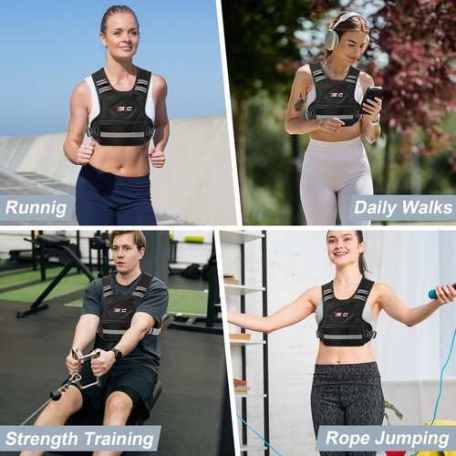TB3C Weighted Vest for Men and Women 11-20lb Vest with 6 Ironsand Weights for Home Workouts for Men and Women