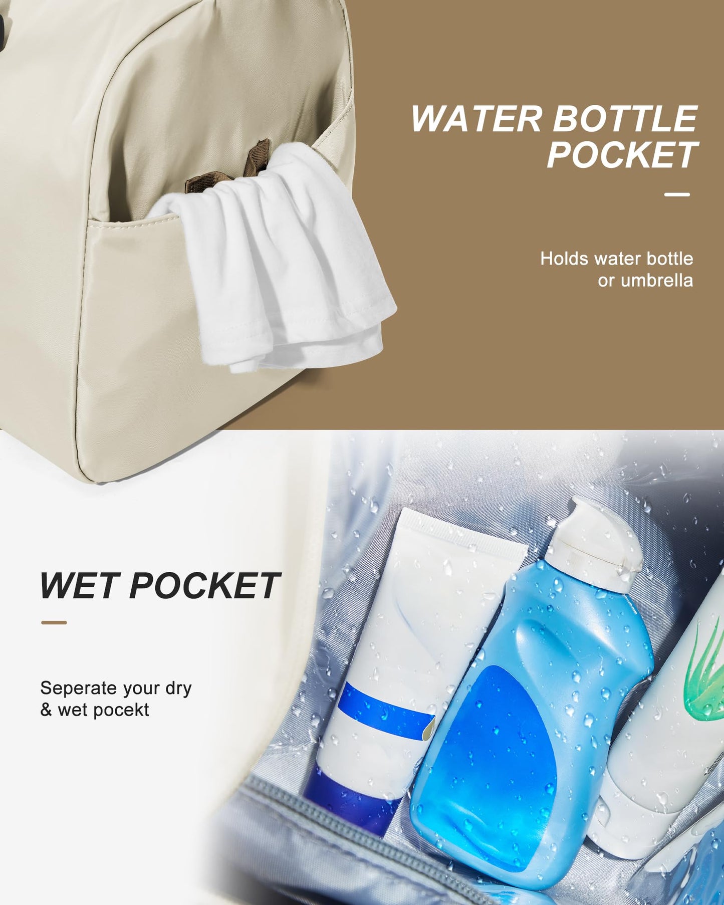 Gym Bag Womens Mens with Shoes Compartment and Wet Pocket Travel Duffel Bag for Women for Plane Sport Gym Tote Bags Swimming Yoga Small Waterproof Weekend Overnight Carry on Bag Hospital Holdalls
