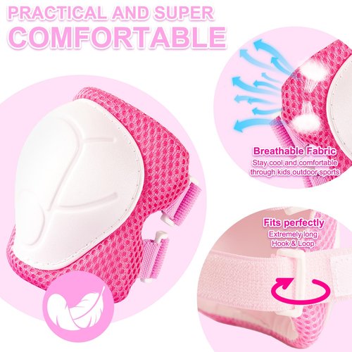Knee Pads for Kids 3-14 Years Toddler Knee and Elbow Pads with Wrist Guards 3 in 1 for Bicycle Scooter Roller Skates Skateboarding