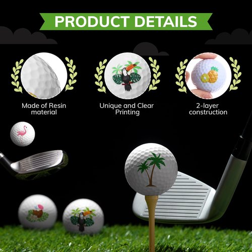 Civaner 12 Pcs Hawaii Golf Balls Gift Set Tropical Collection Golf Accessories Novelty Funny Golfer Birthday Gifts for Men Women Coworkers Employee Golfers Lovers