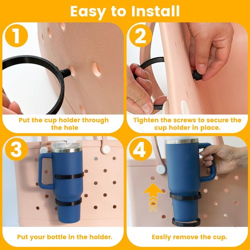 4 Pack Cup Holder for Bogg Bag, Accessories for Stanley 16-40oz, Suitable for Bogg Bag and Simple Southern Beach Totes