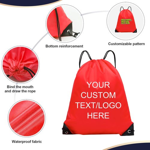 KQVXZZB Custom Drawstring Bags - Bulk Orders (30/50/100 Pcs) with Your Logo | Ideal for Gyms, Events, Travel & Daily Activities