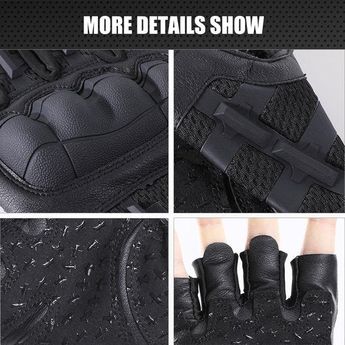 WTACTFUL Fingerless Tactical Gloves for Men Airsoft Paintball Bike Cycling Motorcycle Motorbike Hunting Hiking Work Outdoor Half Finger Gloves Black L